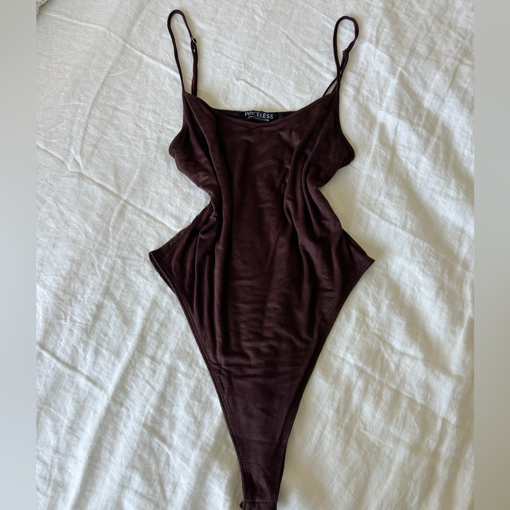 Priceless brown bodysuit